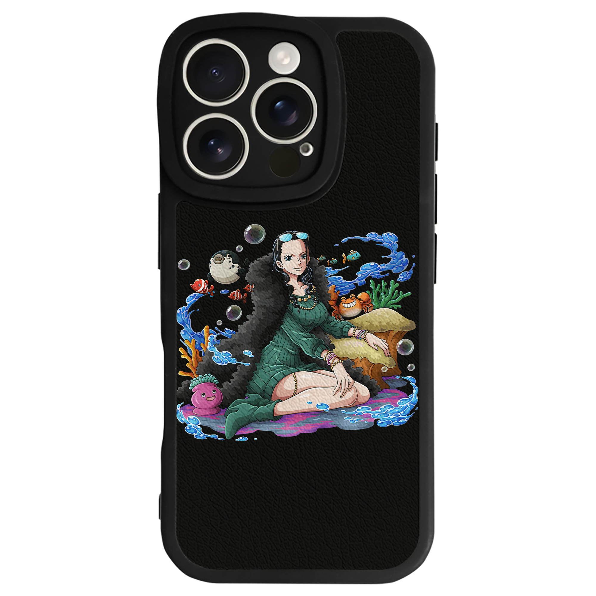 （画像用） ワンピース ニコ・ロビン ONE PIECE Nico Robin 【iPhone 16シリーズ対応】シリコンスマホケース（レザー調） 材質：シリコン